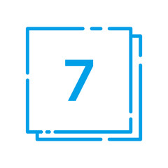 Square Number Tag – 7 (Double Line, Vivid Colors)