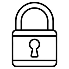 Padlock Icon – Black Outline Vector for Privacy, Lock, and Security Symbol