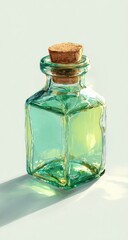 Green glass bottle with cork