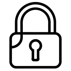 Unlocked Padlock Icon – Black Outline Vector for Security and Access Design