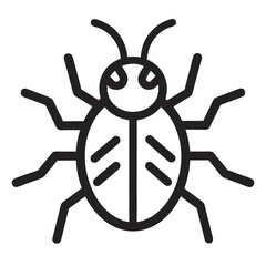 Virus Icon – Black Outline Vector of Germ, Infection, and Microbe Symbol