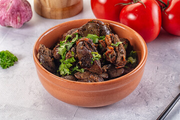 Roasted chicken liver with green onion