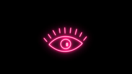 Pink Neon Eye Graphic:  Stylish, Minimalist, Alluring, Modern Design Element.