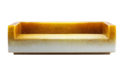 Modern yellow and white block sofa