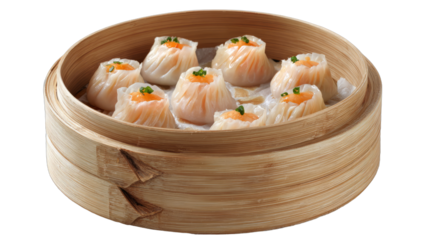 Dim Sum on isolated on transparent png background.
