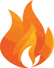 Tanzende Flamme, Stylized flame design in vibrant colors with a modern look, Stylized fire logo vector design with vibrant orange and yellow hues featuring smooth curves	