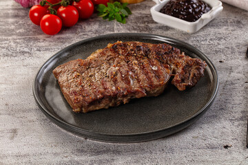 Grilled rib eye beef steak