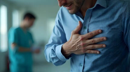 Health Crisis Concept &ndash; Ultra-Realistic Male Torso Close-Up