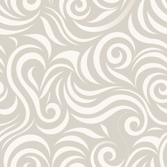 Elegant seamless cream and beige swirl pattern suitable for backgrounds and surface designs