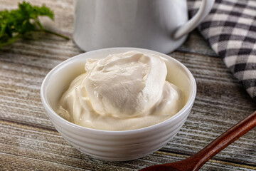 White organic natural cream sour