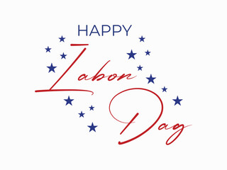 Creative Labor Day Lettering with Stars and Dots
