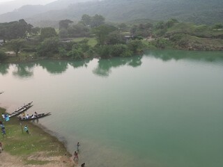 lake and mountains