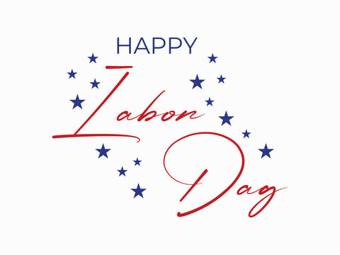 Creative Labor Day Lettering with Stars and Dots