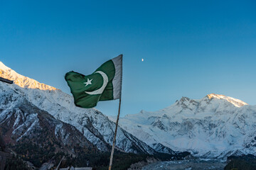 Pakistani National Flag Waving The