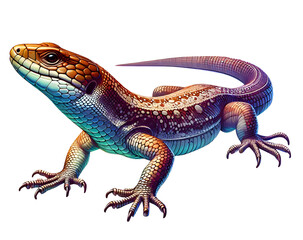 Obraz premium Illustration of a Lizard in 3D Style Isolated on Transparent Background
