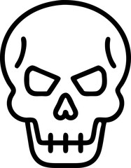 A pirate skull and crossbones icon with a scary black and white illustration symbolizing danger or poison