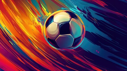 Naklejka premium colorful abstract soccer ball artwork