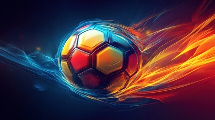 Fototapeta premium fiery soccer ball abstract art