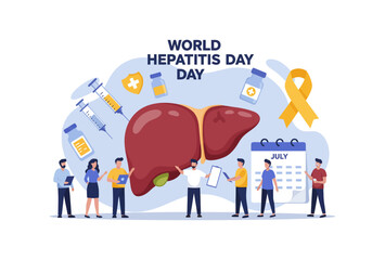 World Hepatitis Day Global Awareness Illustration


