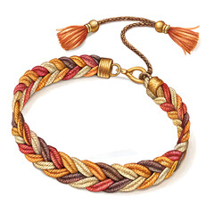 Festive Celebration, Watercolor Friendship Bracelet, Home, Clipart Happy Holiday, Autumn Colors, Artistic View, Craft Concept