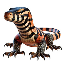 Wild Monitor Lizard Illustration Isolated on Transparent Background