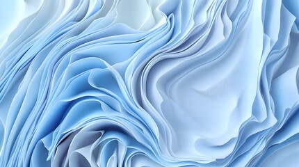 Obraz premium Serene flowing abstract waves of soft blue and white fabric creating a calming, modern visual.