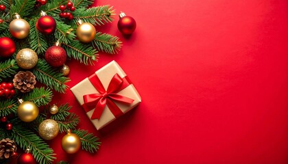 A vibrant Christmas tree decorated with ornaments and gifts, ready for holiday celebration