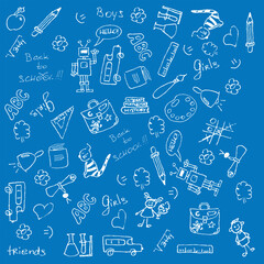 Hand-Drawn School Doodles Pattern