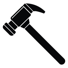 A versatile claw hammer, a fundamental metal hand tool with a black handle, isolated on white for construction and carpentry work