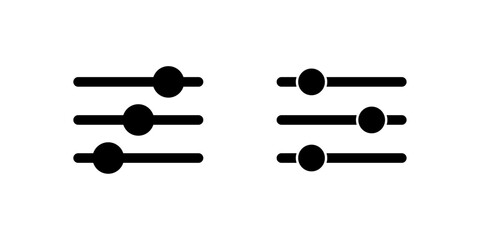 Adjustment Icon with Horizontal Sliders for Settings and Control Interface Design