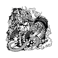Fototapeta premium lion tribal tattoo