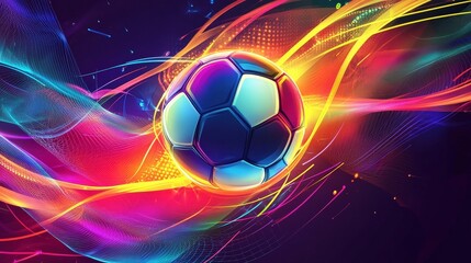 Obraz premium vibrant soccer ball abstract art