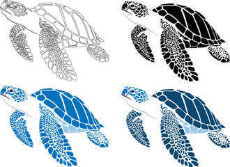 graphic sea turtle , vector illustration of sea turtle ,turtle design on a white background,icon