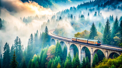 Generative AI Illustration Depicting a Hiker Assisting a Friend Ascend a Mountain Trail Through a Verdant Forest