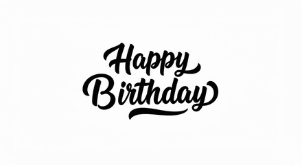 Fototapeta premium Bold Script Typography Happy Birthday Design.