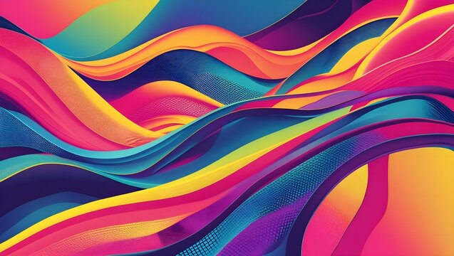 Colorful waves gradient blur liquid shapes smooth mesh PNG