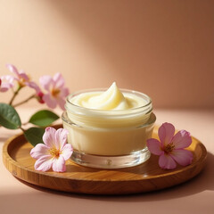 cream and flowers