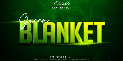 Elegant green blanket text, editable text effect.