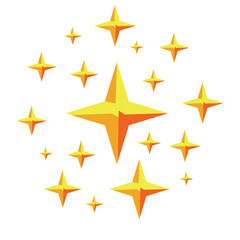 vector illustration of 3D yellow stars element