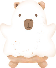 Cute Capybara Halloween Clipart | Kawaii Halloween Animal Illustration