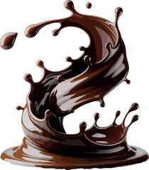 Chocolate Swirl Sensation A Decadent Display of Deliciousness Featuring Flowing Chocolate in a Dynamic Splashing Motion that Appeals to Sweet Tooths