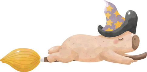 Cute Capybara Halloween Clipart | Kawaii Halloween Animal Illustration