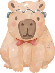 Cute Capybara Halloween Clipart | Kawaii Halloween Animal Illustration