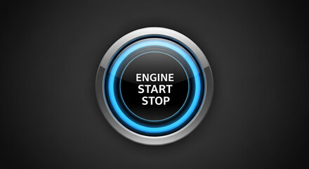 Sleek, illuminated engine start-stop button.