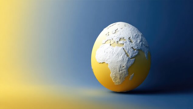 Easter egg shaped Earth globe