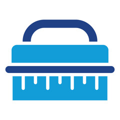 Cleaning Brush Glyph Blue Silhouette Icon Vector Design - handheld cleaning brush used for scrubbing surfaces in cleaning routines