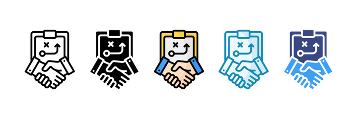Strategic Alliance Icon Set Multiple Style Collection