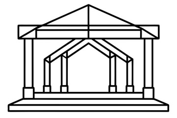 Ancient Greek Style Building Coloring Page - Printable Architecture Design
