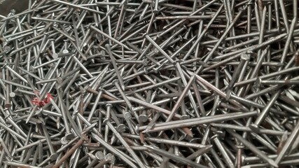 close up of metal nails