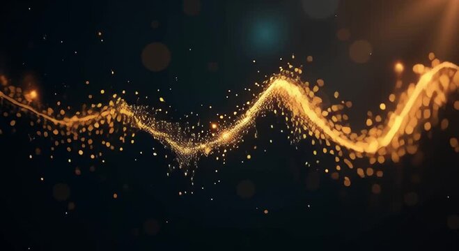 dark background golden particles stars creating mesmerizing effect particles scattered across dark background th